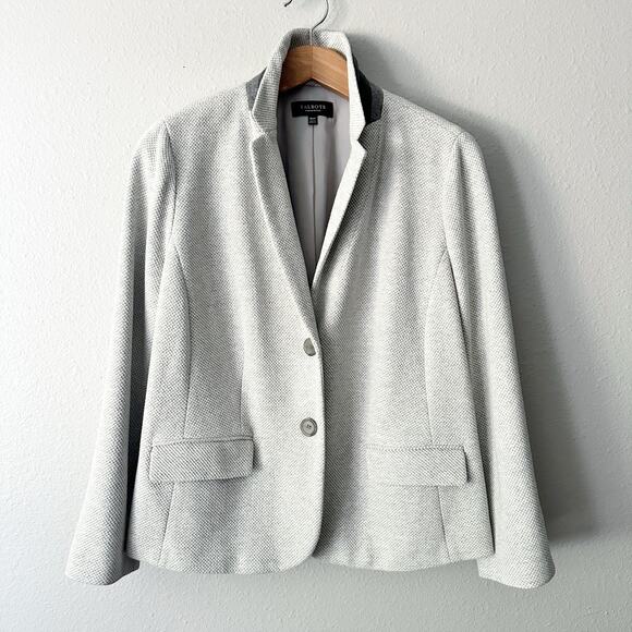 Talbots Aberdeen Knit Blazer Gray Heather Twill Jacket Women's Size 18wp - Picture 2 of 16